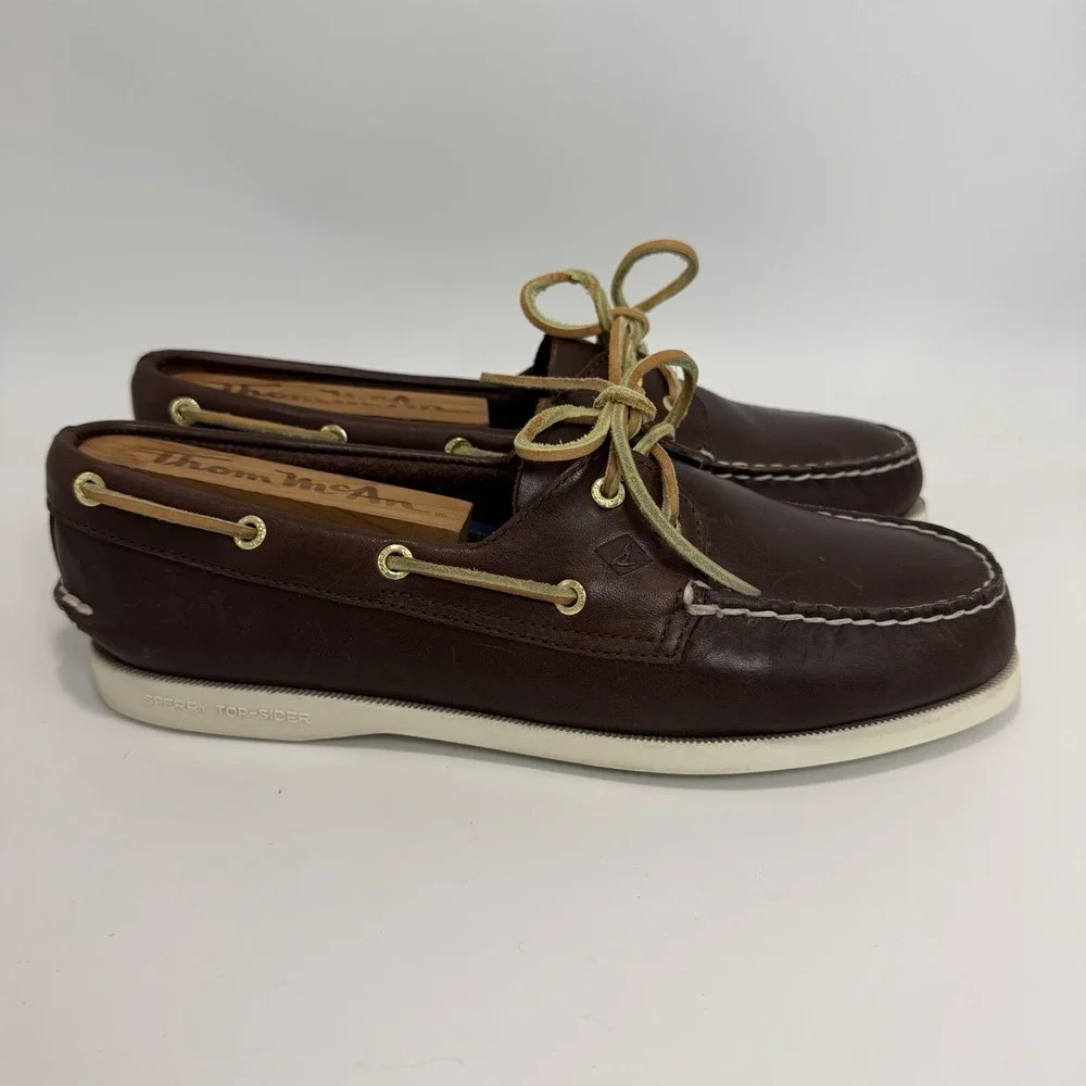 Sperry Brown 2-Eye Boat Shoes Top Sider Women's Sz 8.5W Nautical Brown 9155017